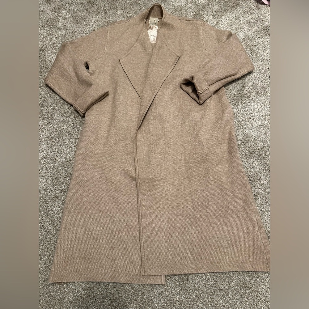 Cozy‎ Tan long Knit Cardigan